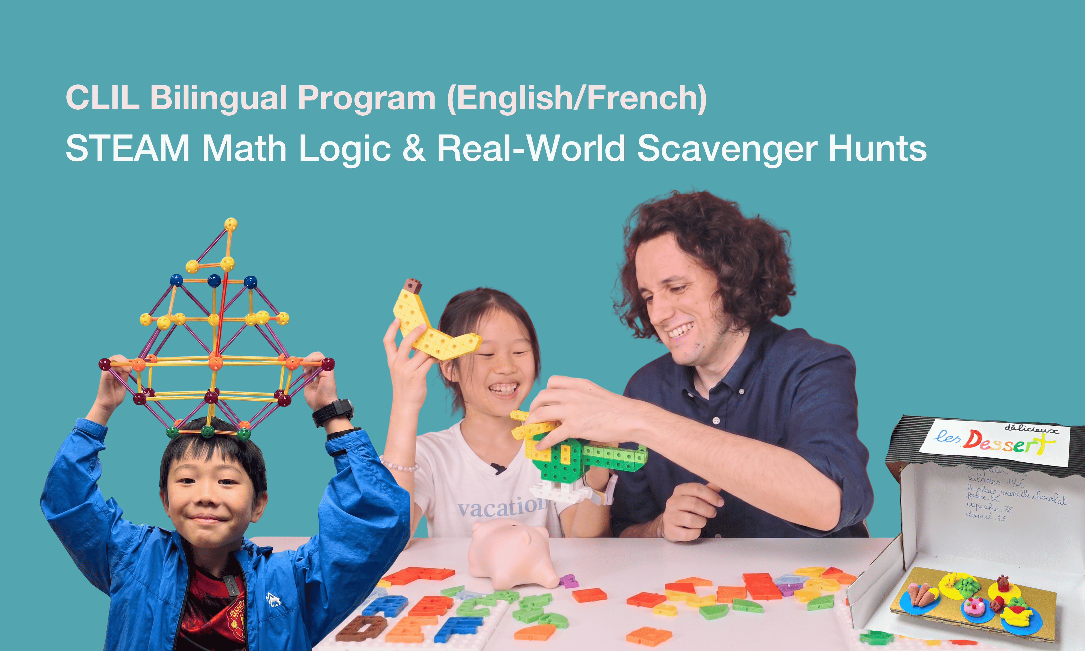 STEAM Math Logic & Real-World Scavenger Hunts - CLIL Bilingual Program (English/French)